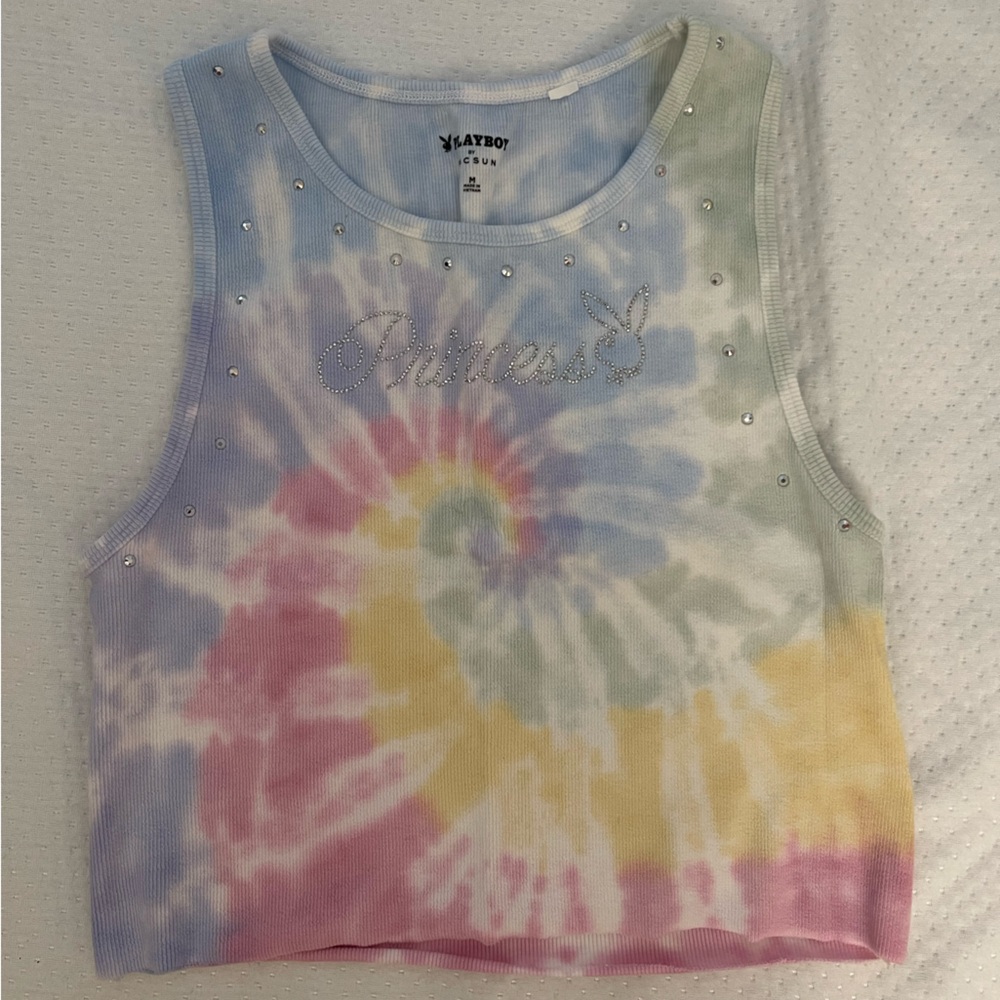 Rainbow Tie Dye Playboy Tank